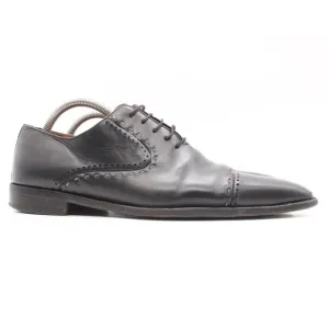 MEZLAN Men's Size 9 M Oxford Dress Shoes Black Leather Cap Toe Lace Up 2714