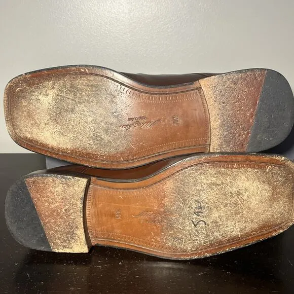 Mezlan Monk Strap Dress Shoes Mens Size 10 M Shoes Brown Leather Slip On Buckle