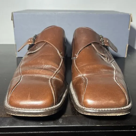 Mezlan Monk Strap Dress Shoes Mens Size 10 M Shoes Brown Leather Slip On Buckle