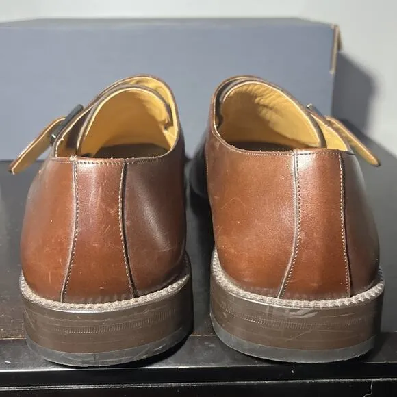 Mezlan Monk Strap Dress Shoes Mens Size 10 M Shoes Brown Leather Slip On Buckle