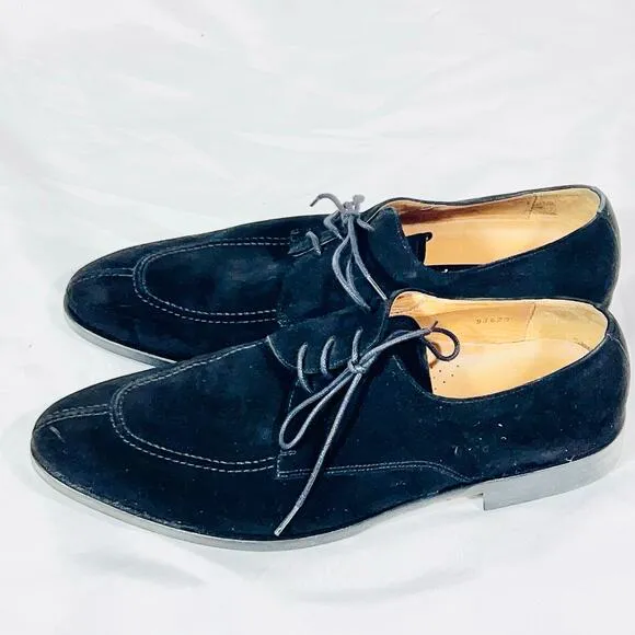 MEZLAN Pirelli Dress Shoes Men 9 Black Suede Leather Oxfords Made in Spain Used
