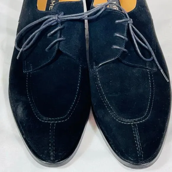 MEZLAN Pirelli Dress Shoes Men 9 Black Suede Leather Oxfords Made in Spain Used
