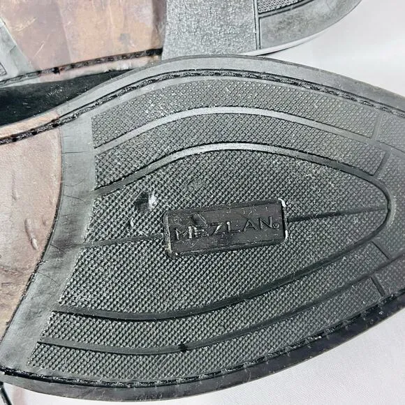 MEZLAN Pirelli Dress Shoes Men 9 Black Suede Leather Oxfords Made in Spain Used