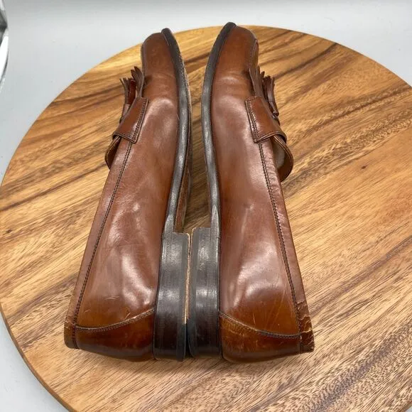 Mezlan Santander Loafers Mens Size 9.5 M Brown Leather Tassel Spain Dress Shoes