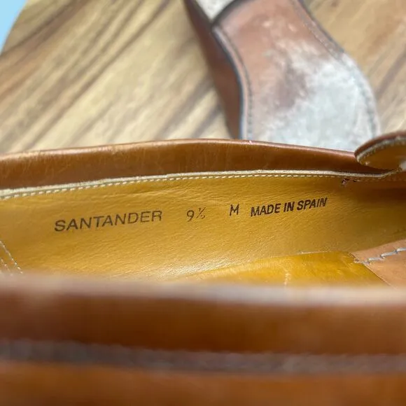 Mezlan Santander Loafers Mens Size 9.5 M Brown Leather Tassel Spain Dress Shoes
