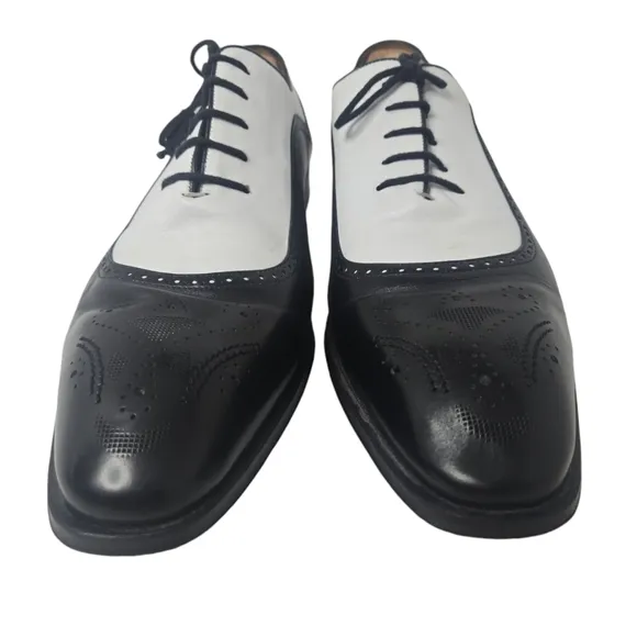 MEZLAN Square Toe Black &amp; White Squire Spectator Wingtip Shoe Size 14