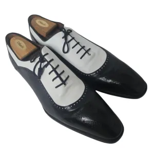 MEZLAN Square Toe Black &amp; White Squire Spectator Wingtip Shoe Size 14