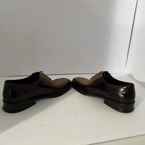 Mezlan Termoli Men's Brown Leather Oxford Lace Shoes - Made In Spain - Sz 10.5 M