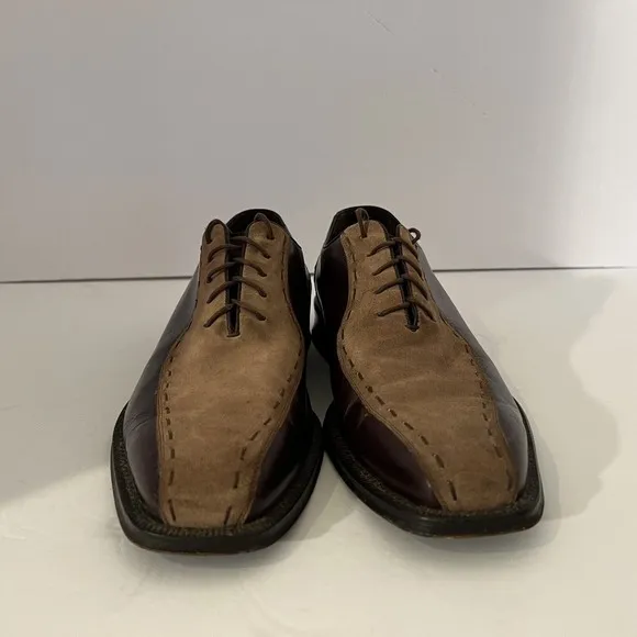 Mezlan Termoli Men's Brown Leather Oxford Lace Shoes - Made In Spain - Sz 10.5 M