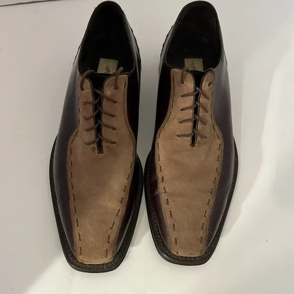 Mezlan Termoli Men's Brown Leather Oxford Lace Shoes - Made In Spain - Sz 10.5 M