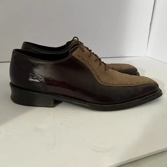 Mezlan Termoli Men's Brown Leather Oxford Lace Shoes - Made In Spain - Sz 10.5 M