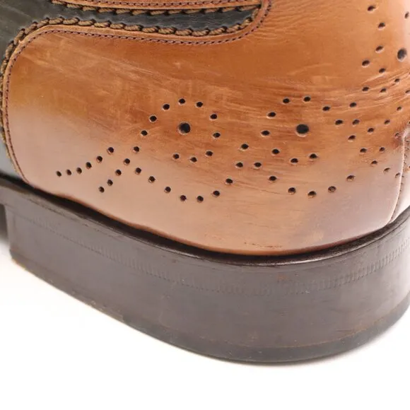 Mezlan Wingtip Men's size 12 M Brown Gray Leather Lace Up Dress Shoes