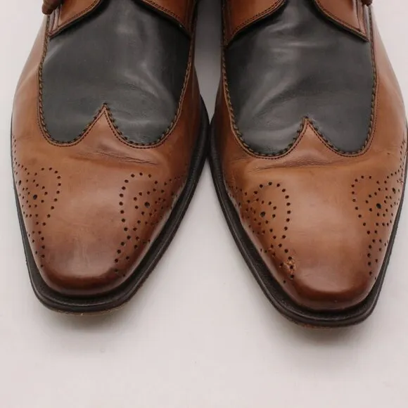 Mezlan Wingtip Men's size 12 M Brown Gray Leather Lace Up Dress Shoes