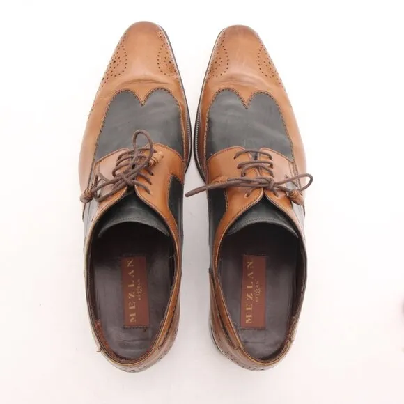 Mezlan Wingtip Men's size 12 M Brown Gray Leather Lace Up Dress Shoes