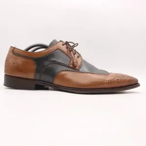 Mezlan Wingtip Men's size 12 M Brown Gray Leather Lace Up Dress Shoes