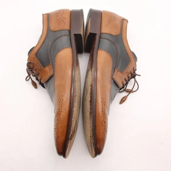 Mezlan Wingtip Men's size 12 M Brown Gray Leather Lace Up Dress Shoes