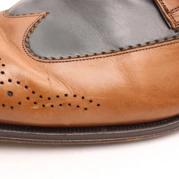 Mezlan Wingtip Men's size 12 M Brown Gray Leather Lace Up Dress Shoes