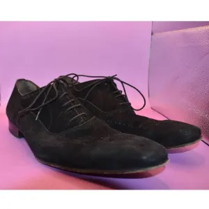 Mezlan Black Suede Derby Shoes- 10