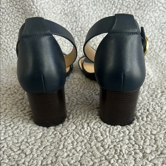 Michael Kors Black and Tan Heels Ankle-Strap Sandals