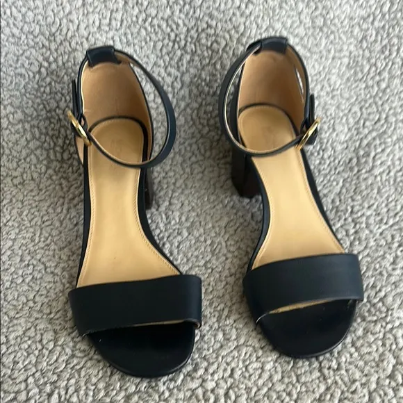 Michael Kors Black and Tan Heels Ankle-Strap Sandals