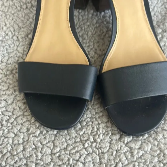 Michael Kors Black and Tan Heels Ankle-Strap Sandals