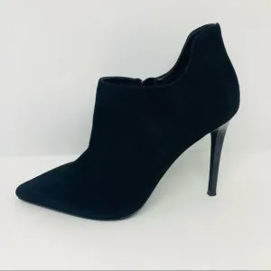 Michael Kors Black Suede Side Zip High Heeled Booties
