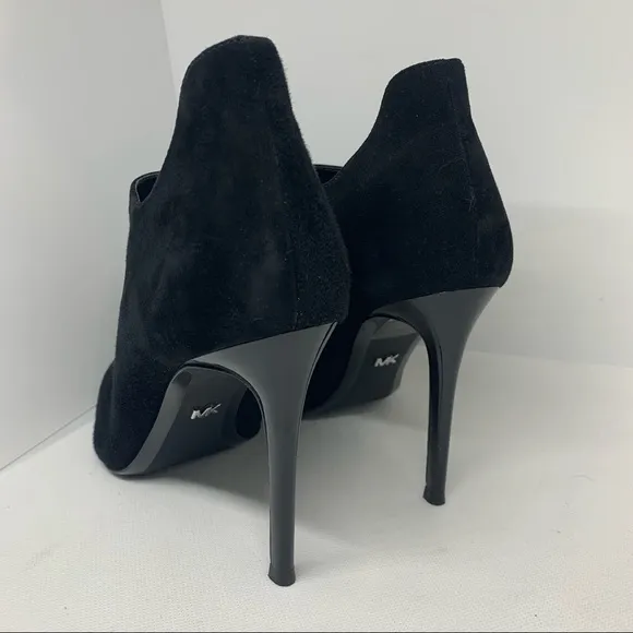 Michael Kors Black Suede Side Zip High Heeled Booties