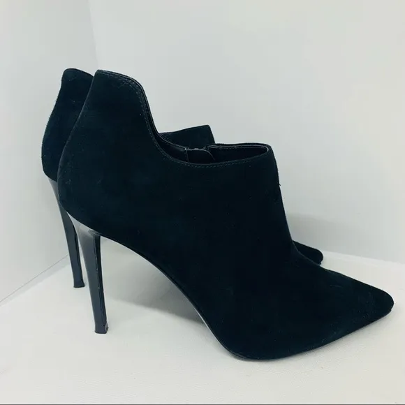 Michael Kors Black Suede Side Zip High Heeled Booties