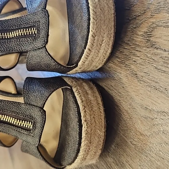 Michae,l Kors, Brown, Women's, Sandals, Wedges, Gold, Summer, Beach, Casual