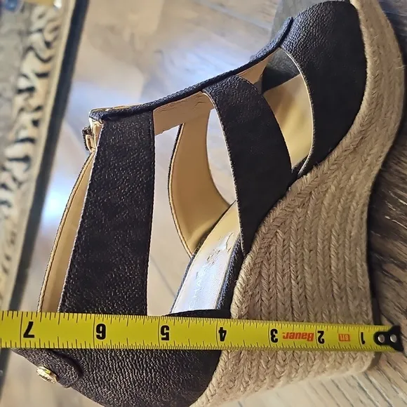 Michae,l Kors, Brown, Women's, Sandals, Wedges, Gold, Summer, Beach, Casual