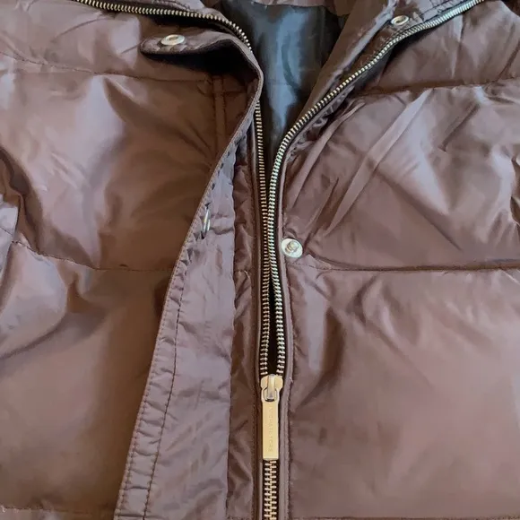 Michael Kors Down overcoat Quilted Coat Brown Black Medium Women’s Warm winter