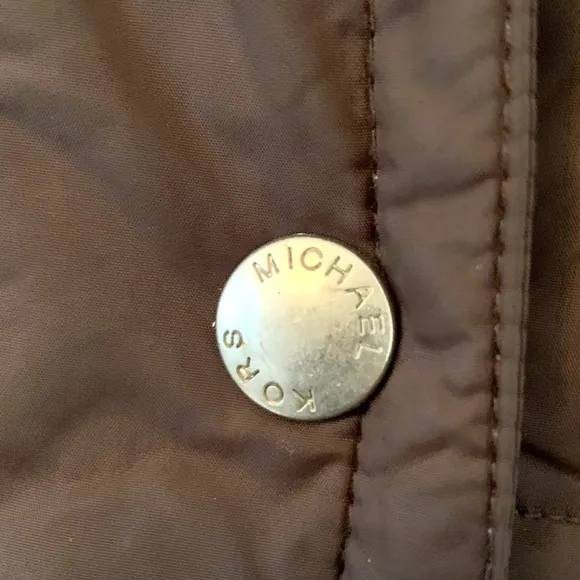Michael Kors Down overcoat Quilted Coat Brown Black Medium Women’s Warm winter