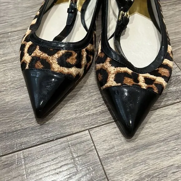 Michael KORS flat ballet shoes hair animal print new sz 8/5