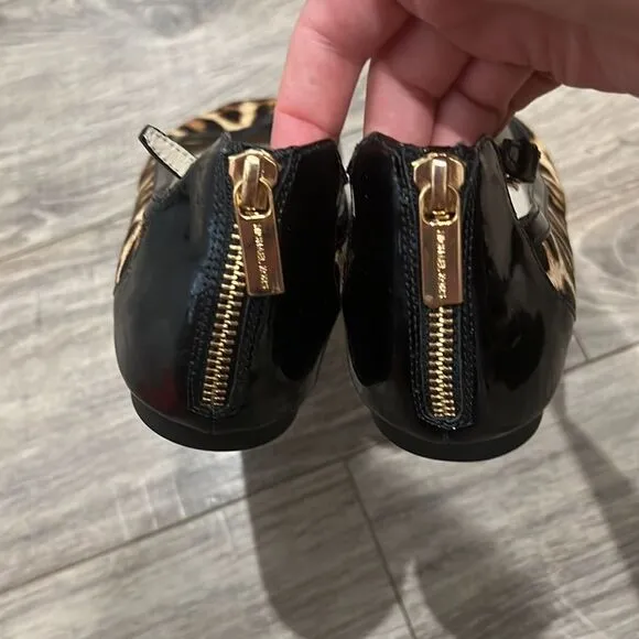 Michael KORS flat ballet shoes hair animal print new sz 8/5