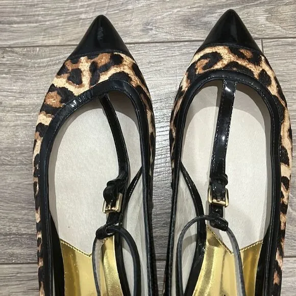 Michael KORS flat ballet shoes hair animal print new sz 8/5