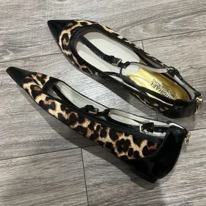 Michael KORS flat ballet shoes hair animal print new sz 8/5