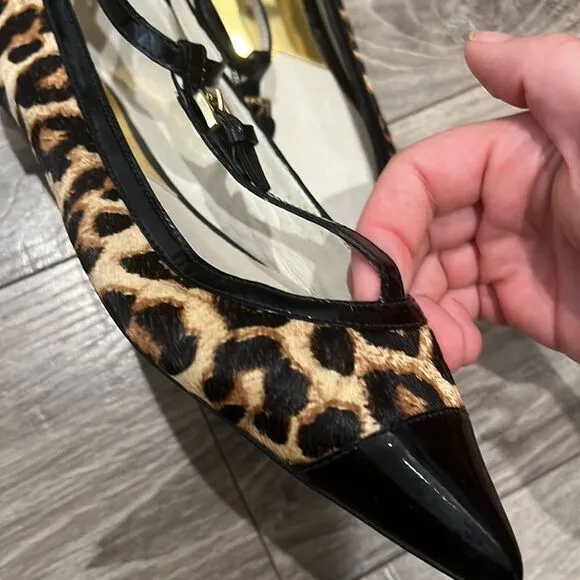 Michael KORS flat ballet shoes hair animal print new sz 8/5
