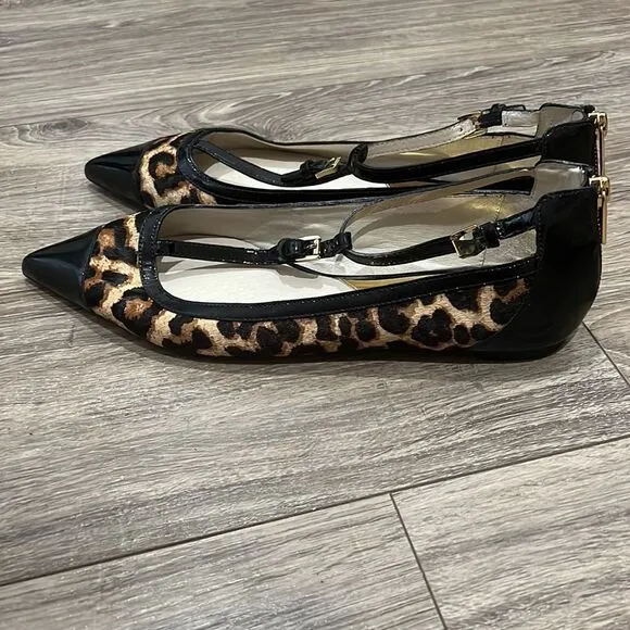 Michael KORS flat ballet shoes hair animal print new sz 8/5