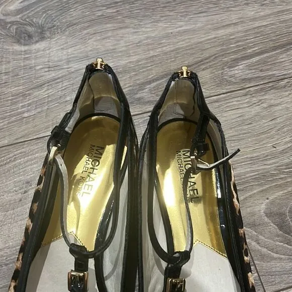 Michael KORS flat ballet shoes hair animal print new sz 8/5