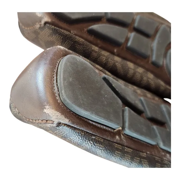 Michael Kors fulton womens shoes sz 11 ballet flats brown gold MK logo