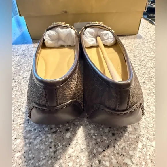 Michael Kors Lillie Ballet Flat Women's MK Logo Brown size 10M New