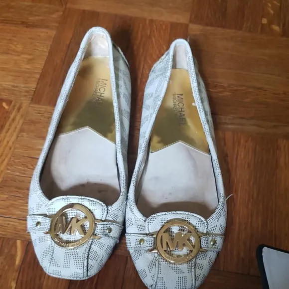 Michael Kors White Ballet Flats