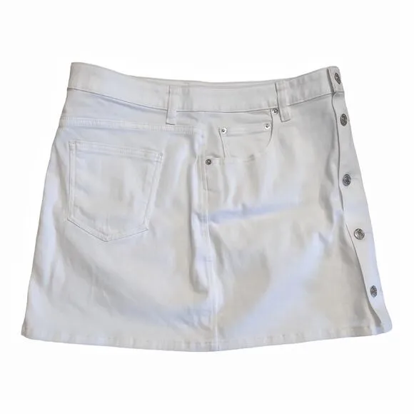 MICHAEL KORS White Jean Stretch Mini Skirt Size 12 Beachy Summer Casual Coastal
