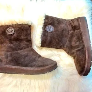 Michael Kors brown leather winter boots