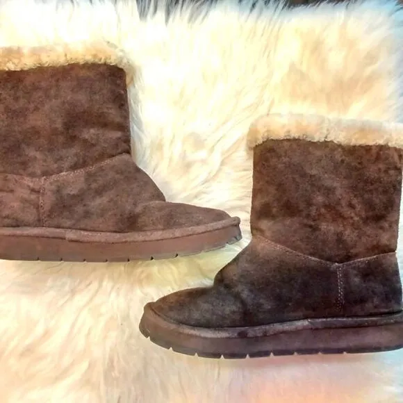 Michael Kors brown leather winter boots