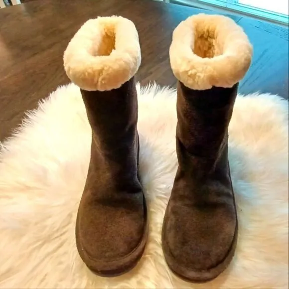 Michael Kors brown leather winter boots