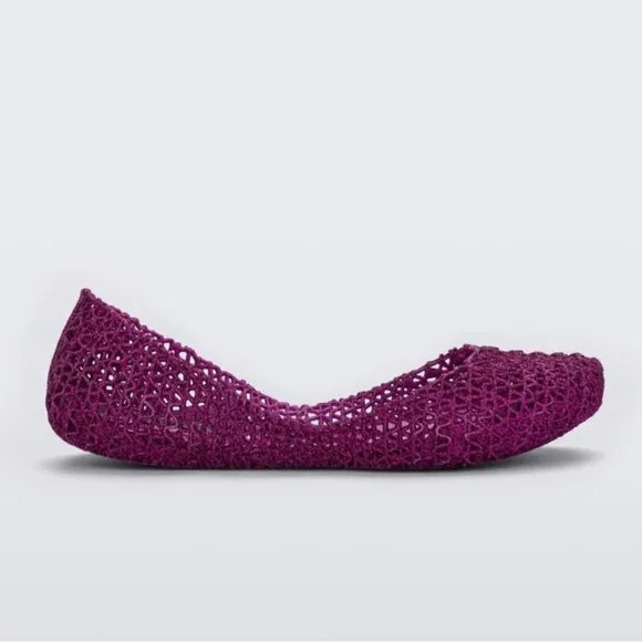 Mini Melissa Campana Papel Girls PINK GLITTER Slip On Ballet Flats NWB Size 3