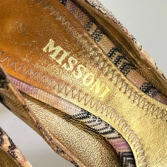 MISSONI Multicolored Chevron Pattern Pumps Shoes
