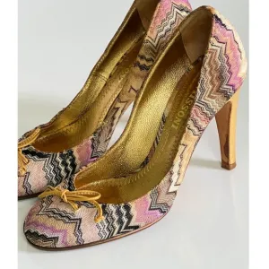 MISSONI Multicolored Chevron Pattern Pumps Shoes