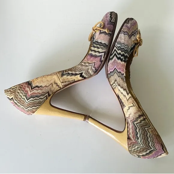MISSONI Multicolored Chevron Pattern Pumps Shoes